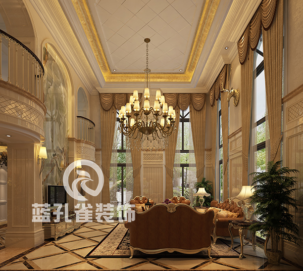 蓝孔雀装饰，别墅装修案例，嘉和城别墅装修案例